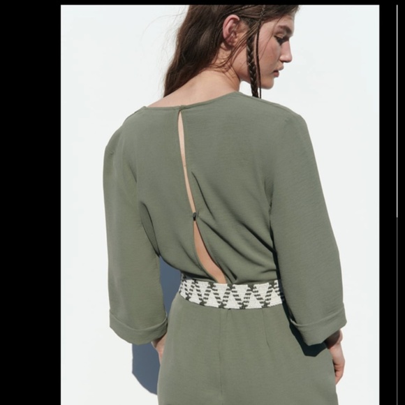 💚 Zara Long Belted Jumpsuit – Size M NWT - Picture 5 of 7